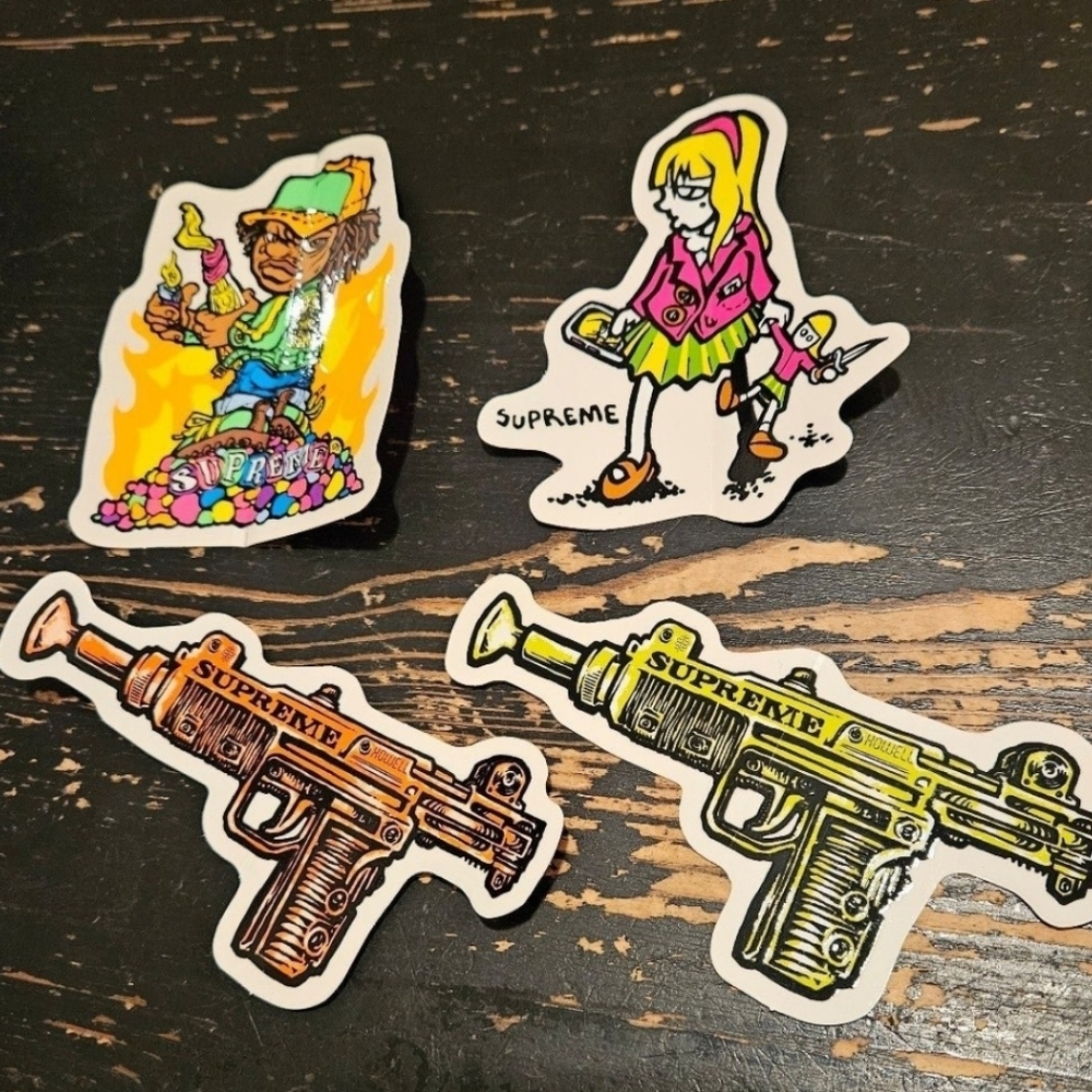Supreme Andy Howell Stickers SS19 Complete Set Of 4 + FREE SURPRISE